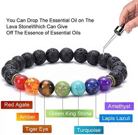 ¡Oferta: 2x1: Pulseras de roca de lava 7 chakras